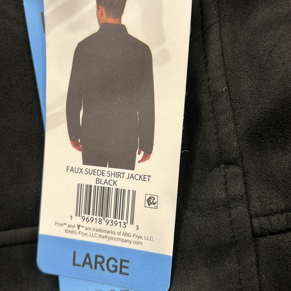 Frye Men's Faux Suede Shirt Jacket Black Color - Picture 8 of 8